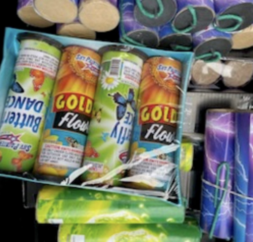 Illegal fireworks seized from a Waipahu, O‘ahu, home. (Courtesy of the state Department of Law Enforcement)